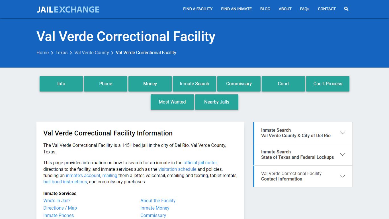 Val Verde Correctional Facility - Jail Exchange