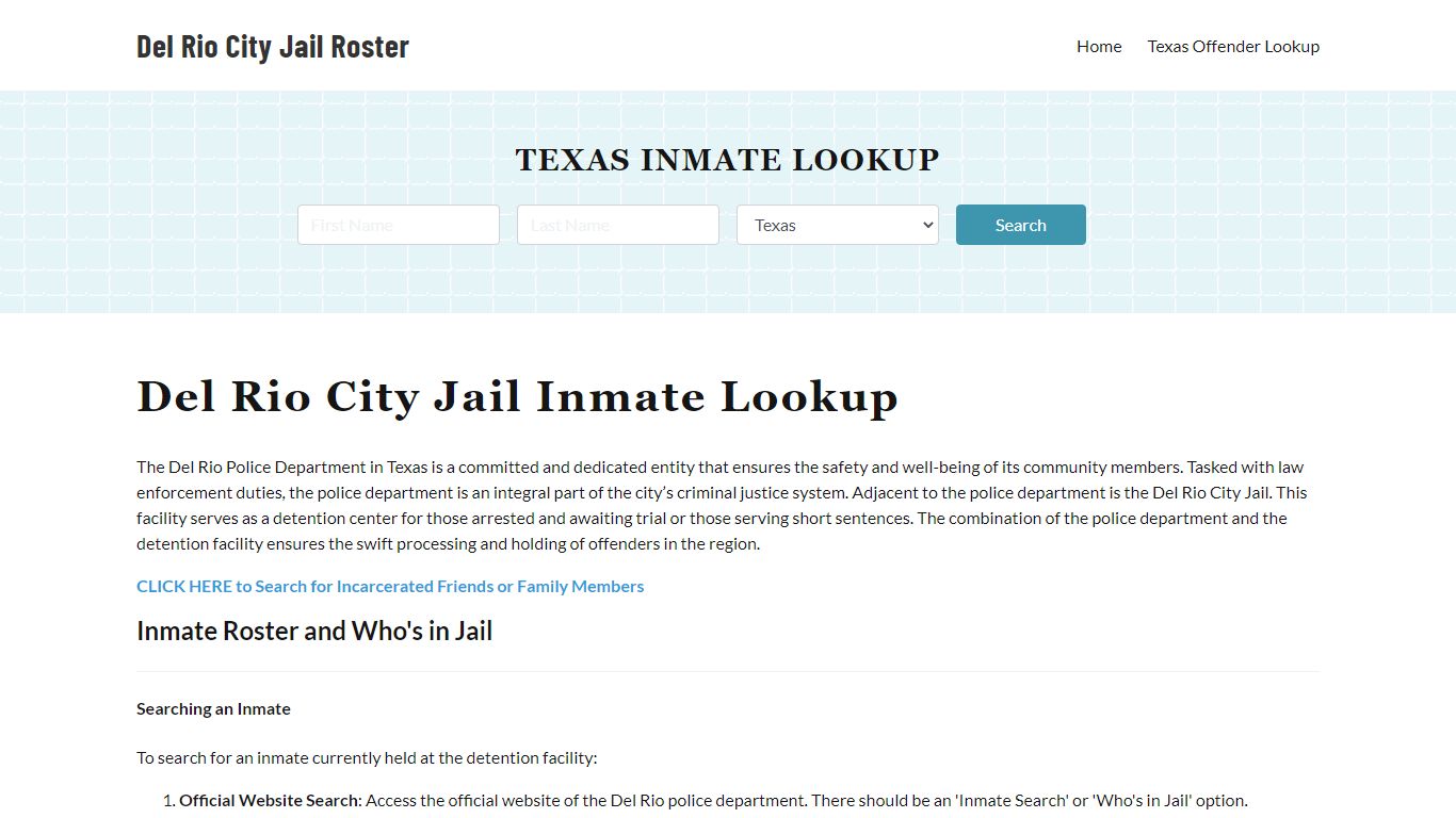 Del Rio Police Department & City Jail, TX Inmate Roster, Arrests, Mugshots